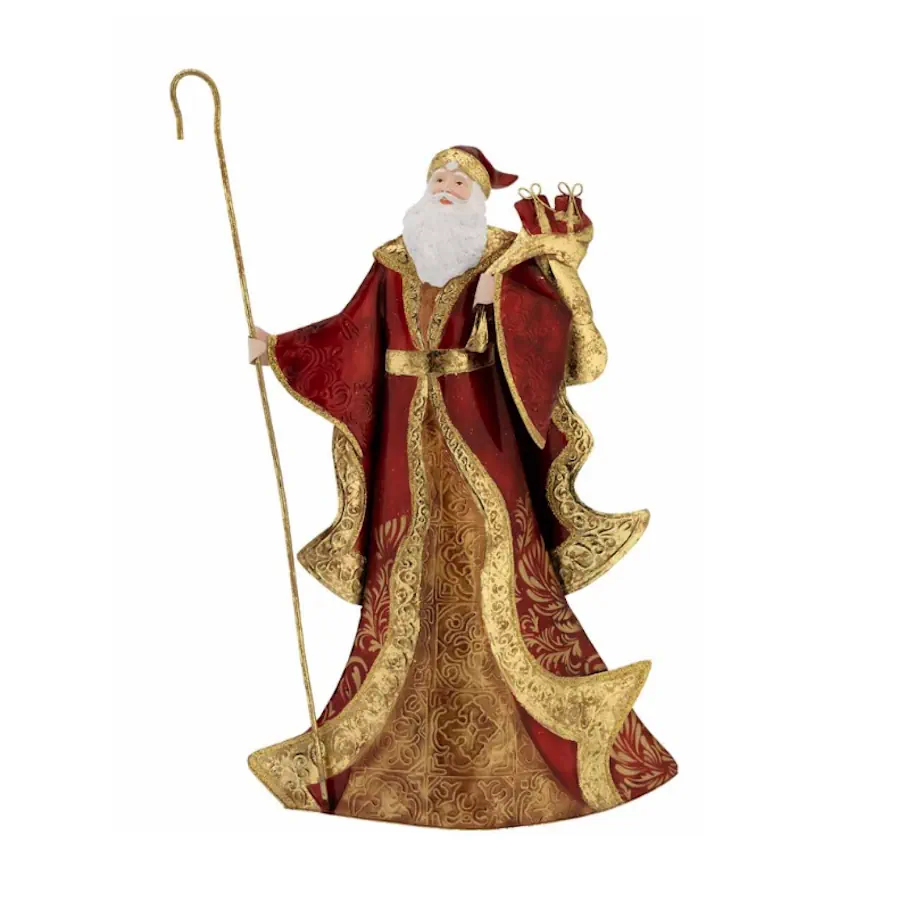 Bagutta babbo natale in metallo smaltato e madreperla h. 46 TN 50126