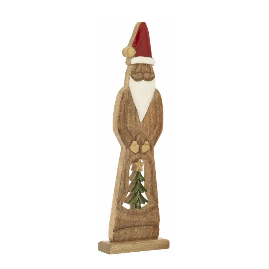 Bagutta babbo natale stilizzato in legno di mango e smalto h. 40 TN 50117 01