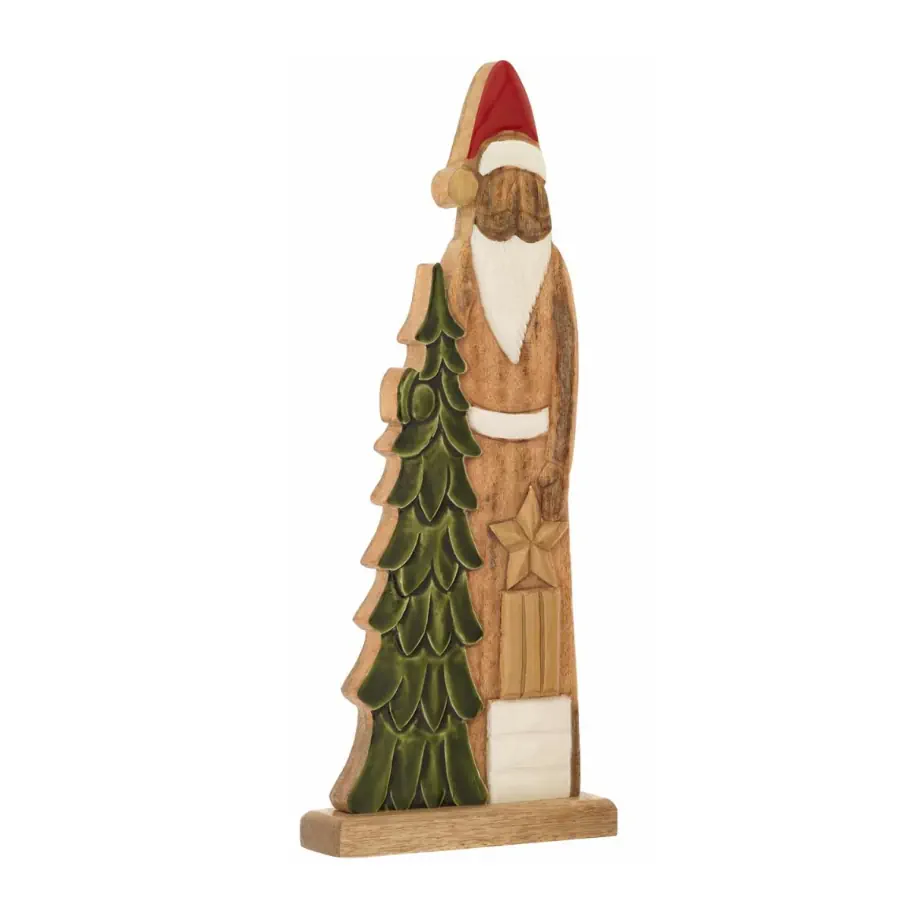 Bagutta babbo natale stilizzato in legno di mango e smalto h. 50 TN 50116 02