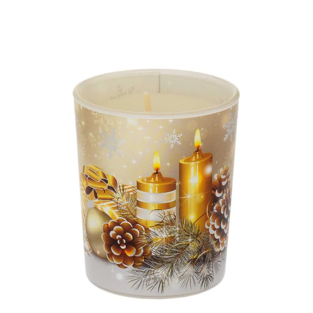 Bagutta bicchiere con candela profumata 70gr candele bianco N 8650 02 BI