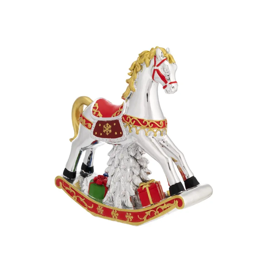 Bagutta cavallo natalizio rosso con carillon N 8631 P