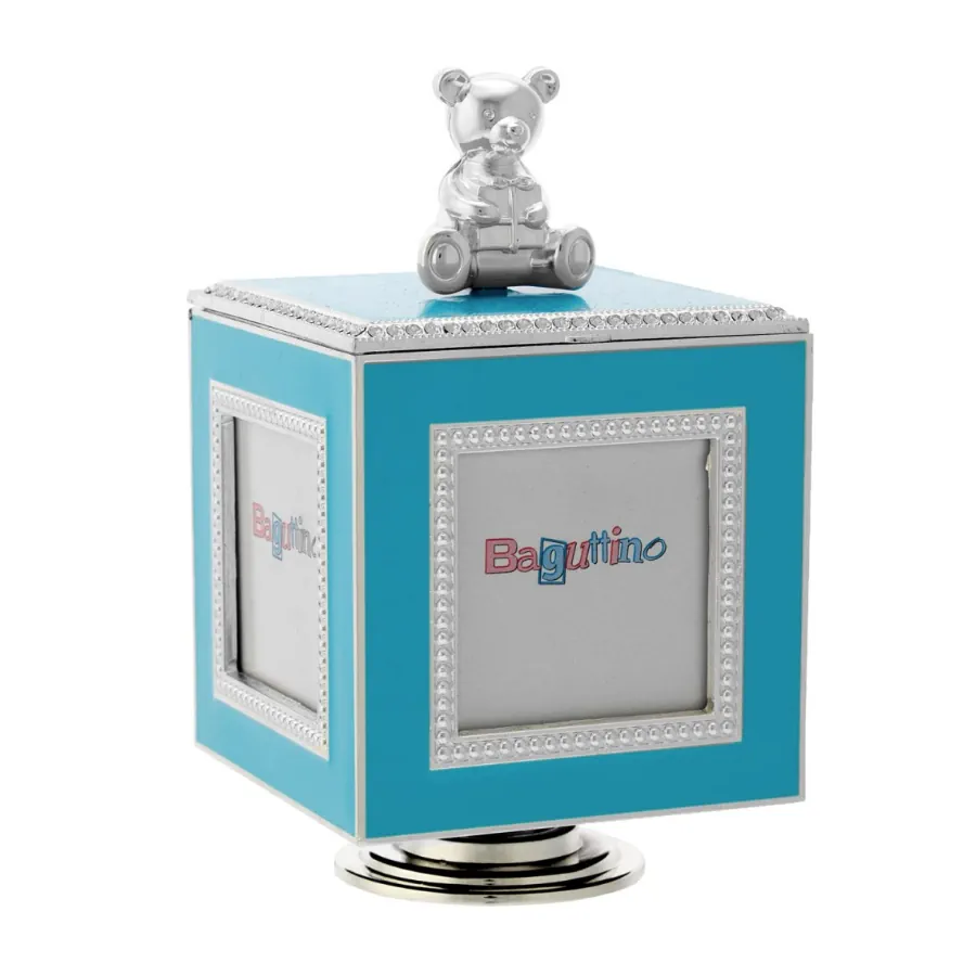 Bagutta cofanetto cubo con carillon azzurro B 4221 A