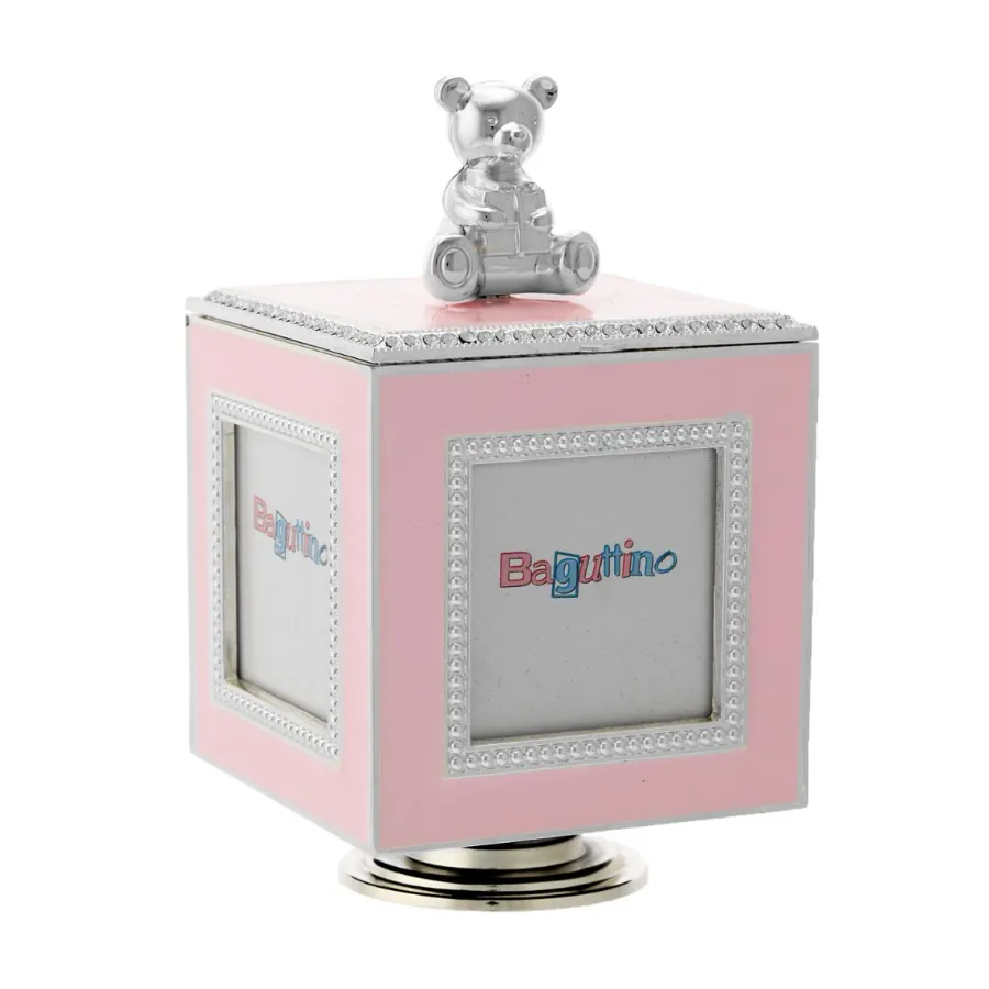 Bagutta cofanetto cubo con carillon rosa B 4221 R