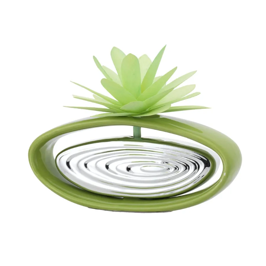 Bagutta diffusore ovale verde con diffusore dalia stilizzata verde 2217 02 VE