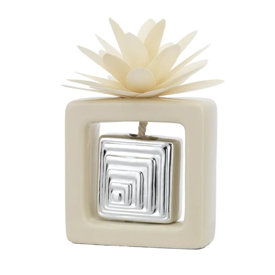 Bagutta diffusore quadrato avorio con dalia stilizzata avorio 2217 01 AV