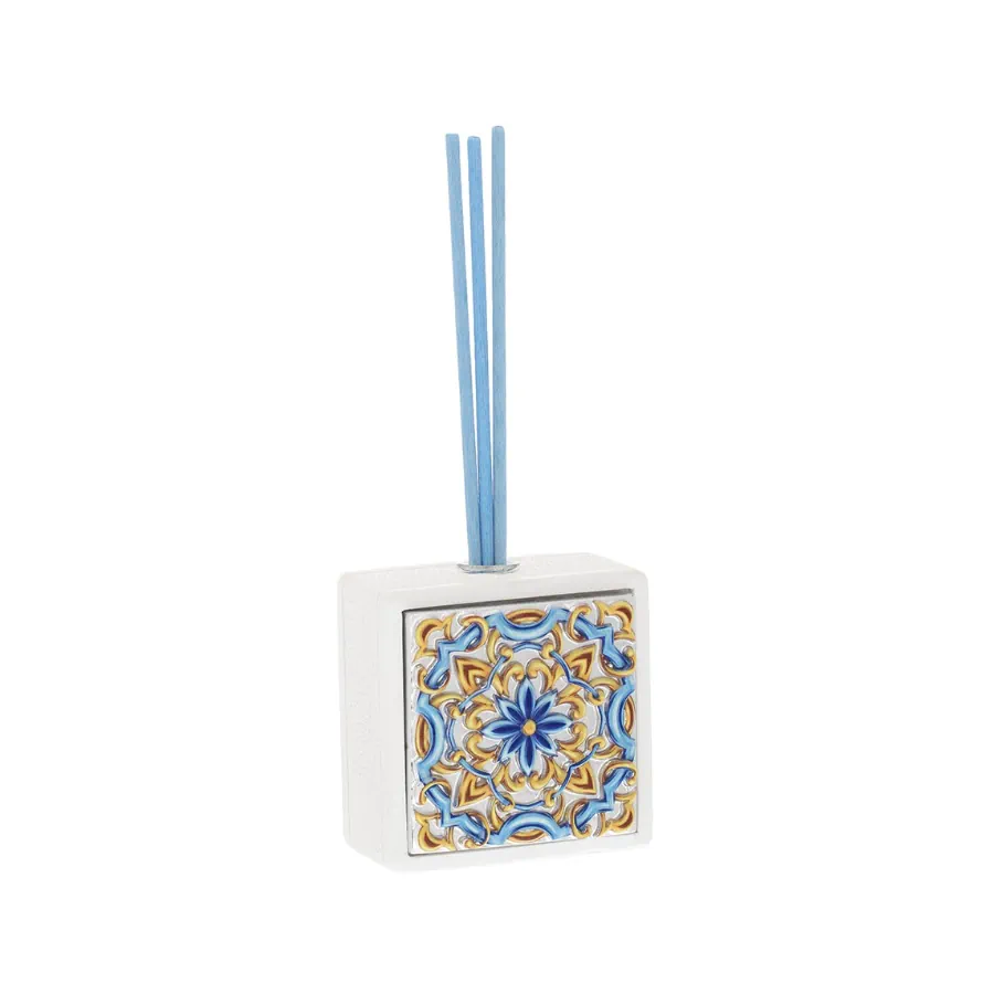 Bagutta diffusore quadrato bianco con deco maiolica 2093 01 P