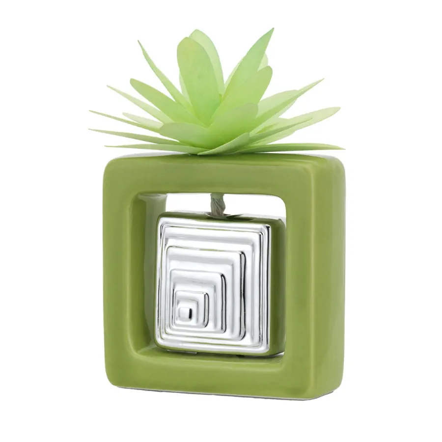 Bagutta diffusore quadrato verde con dalia stilizzata verde 2217 01 VE