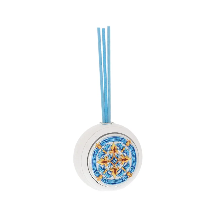 Bagutta diffusore tondo bianco d. 6,5 con deco maiolica 2093 02 P
