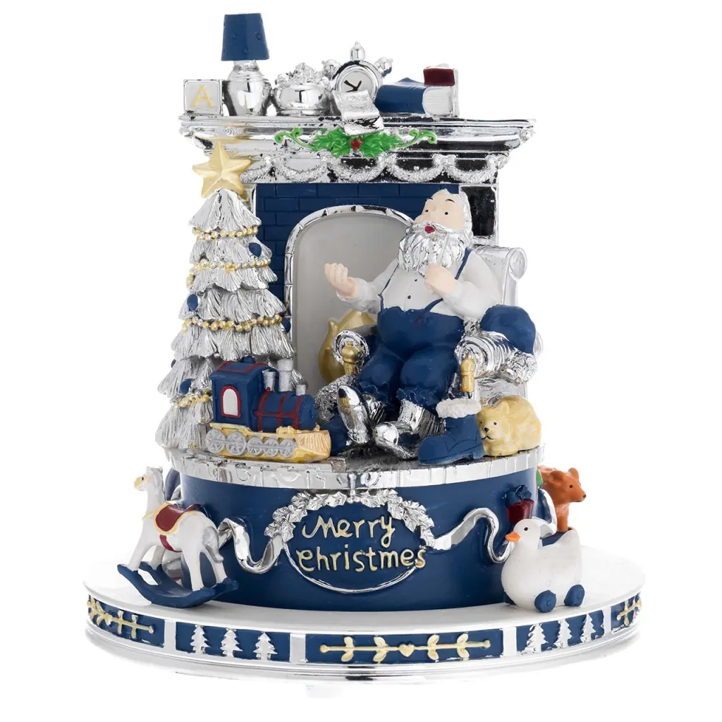 Bagutta giostra con babbo natale e albero blu N 8602 13 BL