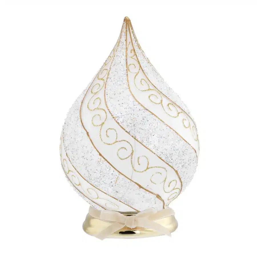 Bagutta goccia onde glitterate h. 23 con base oro N 8576 04