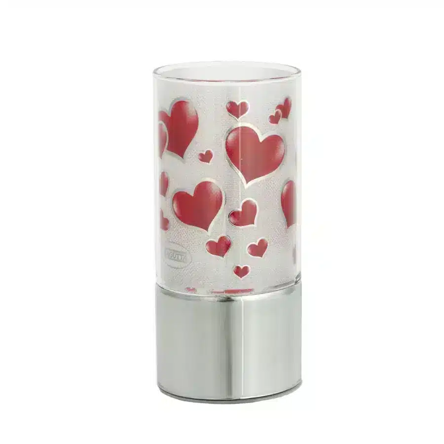 Bagutta lampada 7x15 con decoro cuori 2214 01