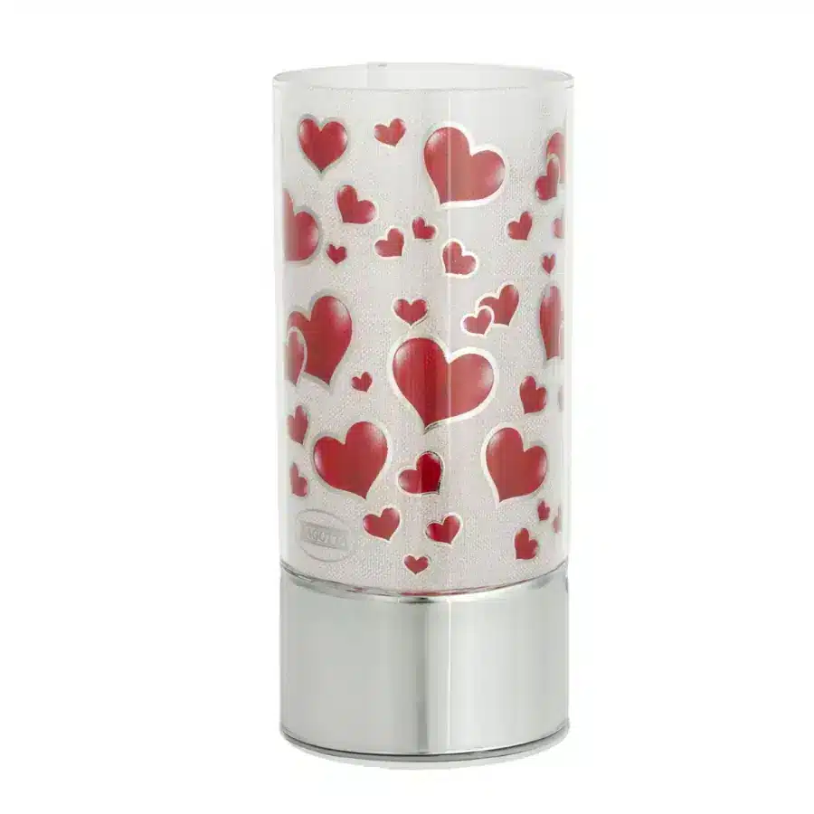Bagutta lampada in vetro con decoro cuori 2214 05