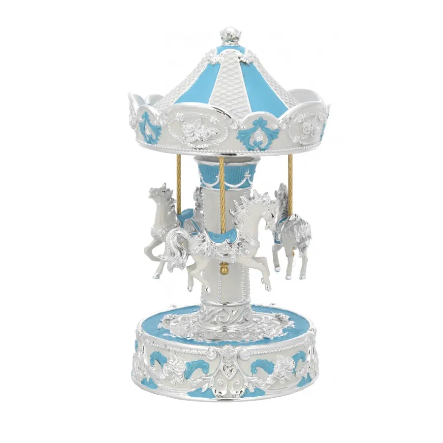 Bagutta lampada in vetro con decoro giostra azzurro B 4183 20 A