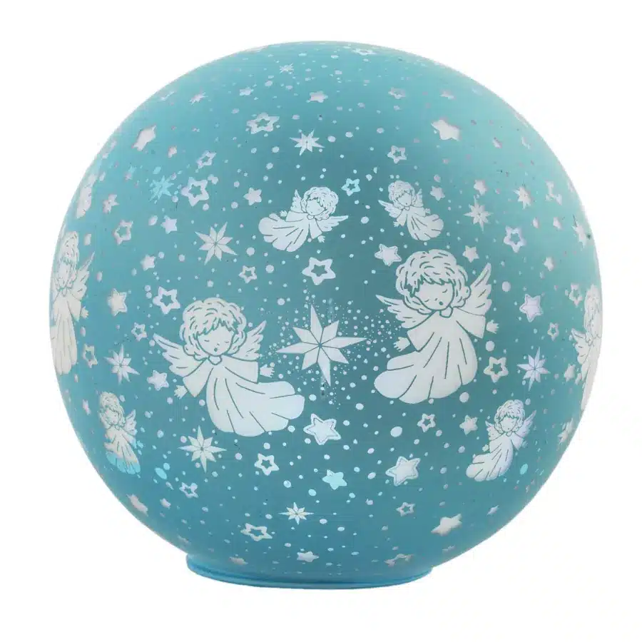 Bagutta lampada sfera decoro angioletti azzurro B 4231 01 A