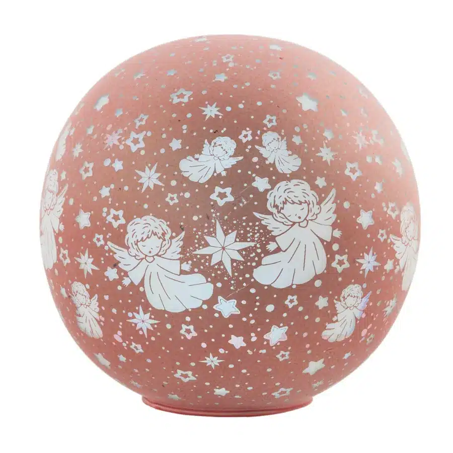 Bagutta lampada sfera decoro angioletti rosa B 4231 01 R