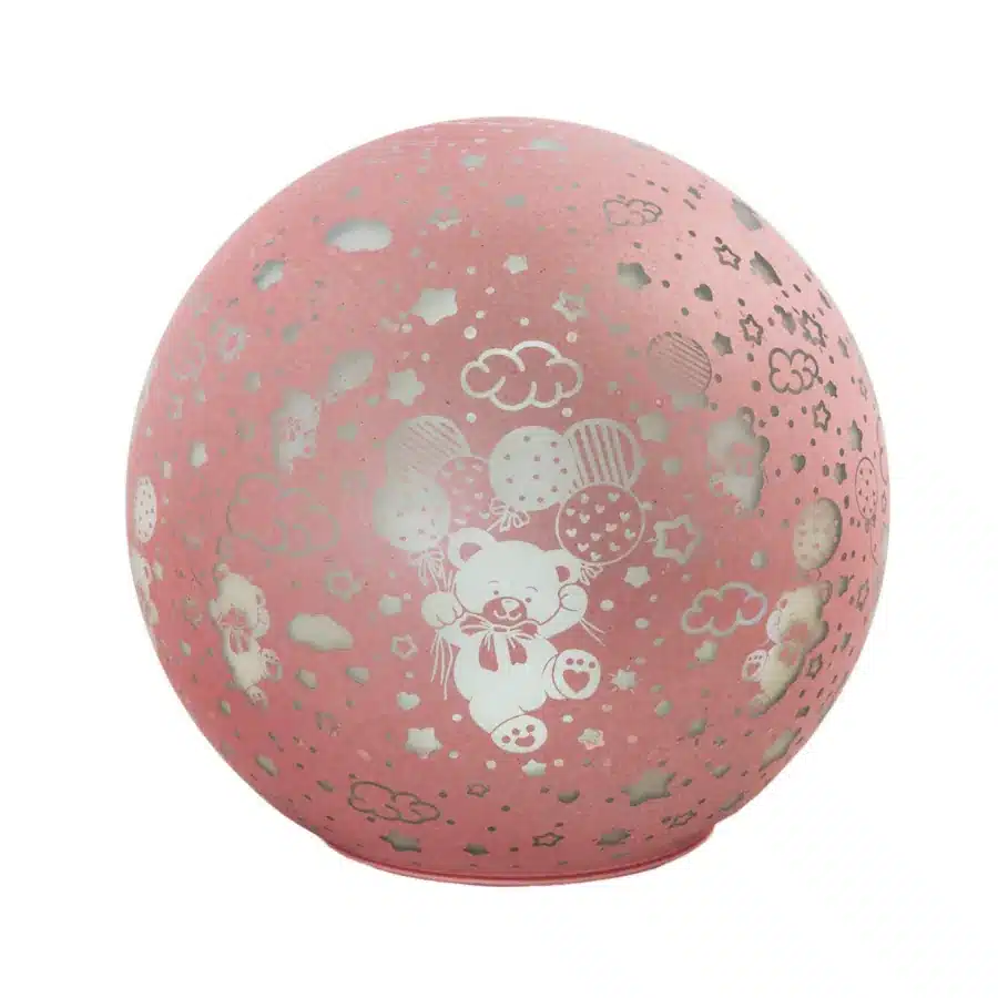 Bagutta lampada sfera decoro orsetti rosa B 4230 02 R