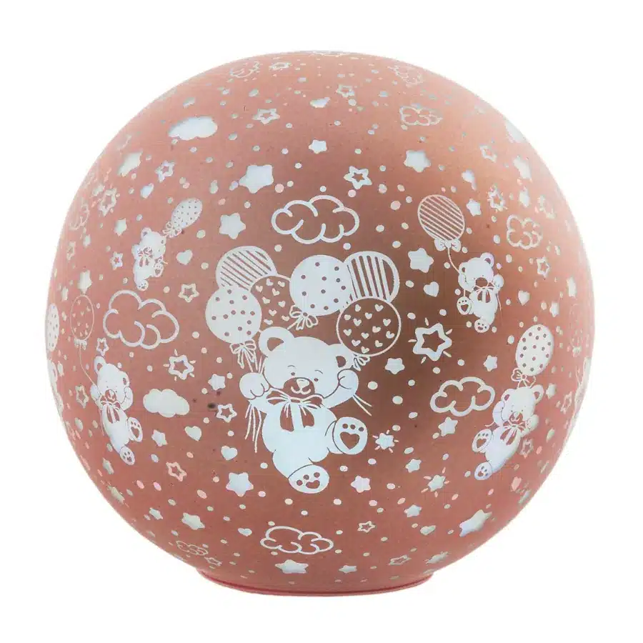 Bagutta lampada sfera decoro orsetti rosa B 4231 02 R
