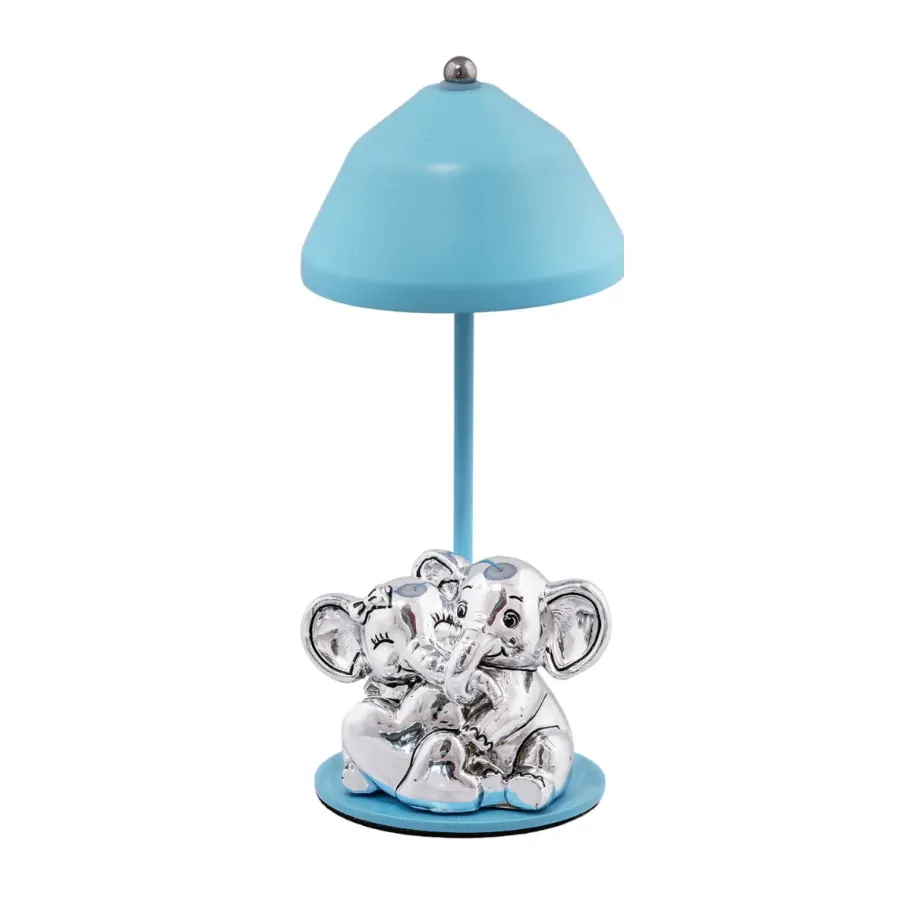 Bagutta lampada usb e coppia di elefanti con cuore azzurra B 4229 02 A