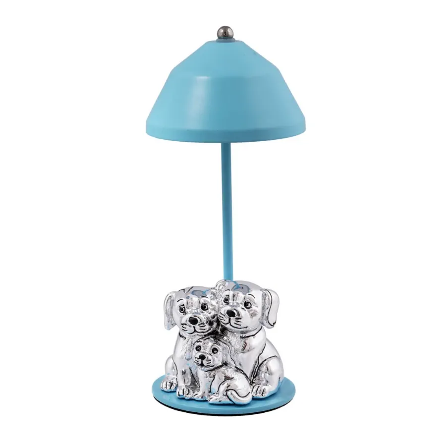 Bagutta lampada usb e famiglia di cagnolini azzurra B 4229 04 A