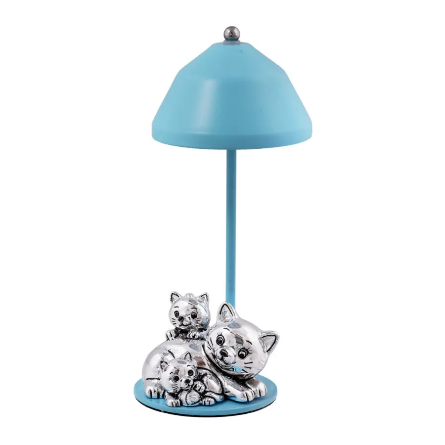 Bagutta lampada usb e famiglia di gatti azzurra B 4229 05 A