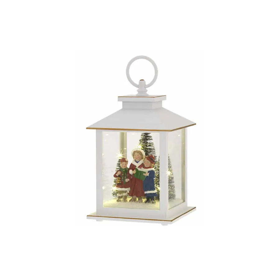 Bagutta lanterna base quadra h. 18 bianca con cantori luci TN 50111