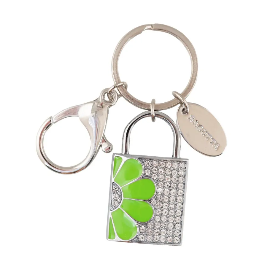 Bagutta lucchetto portachiavi usb con fiore verde decorato con cristalli 2275 VE