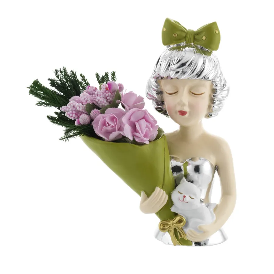 Bagutta mezzobusto verde con bouquet 2223 02