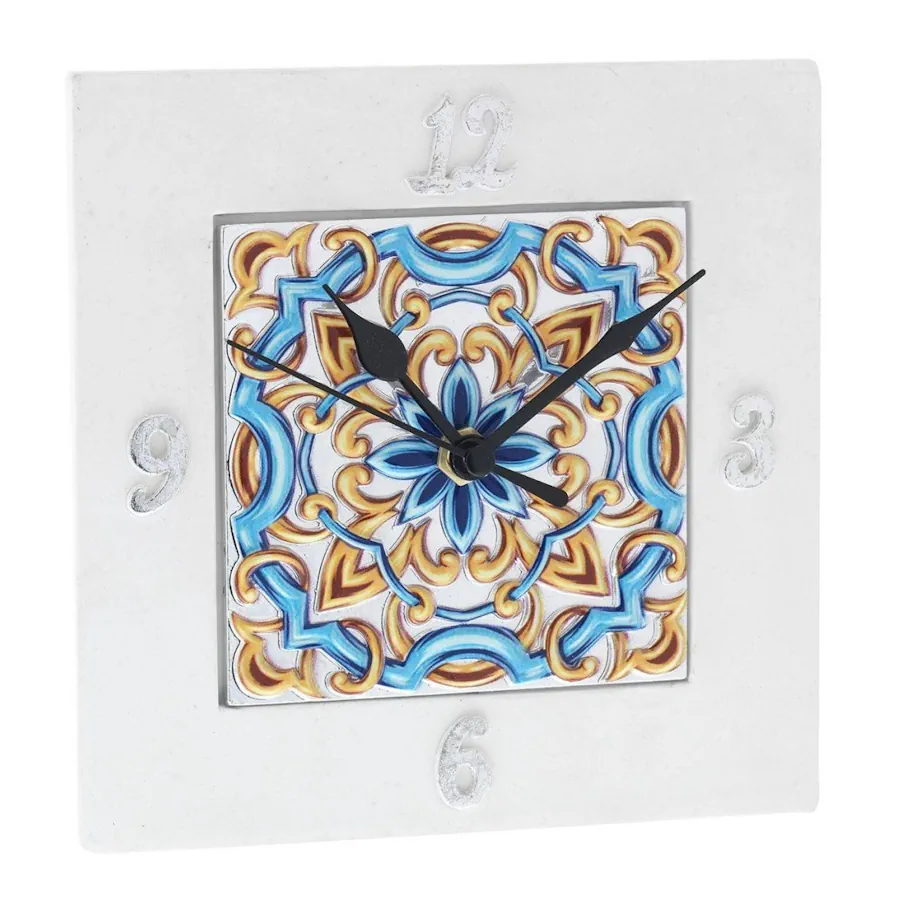 Bagutta orologio quadrato 15x15 con deco maiolica 2094 01 G