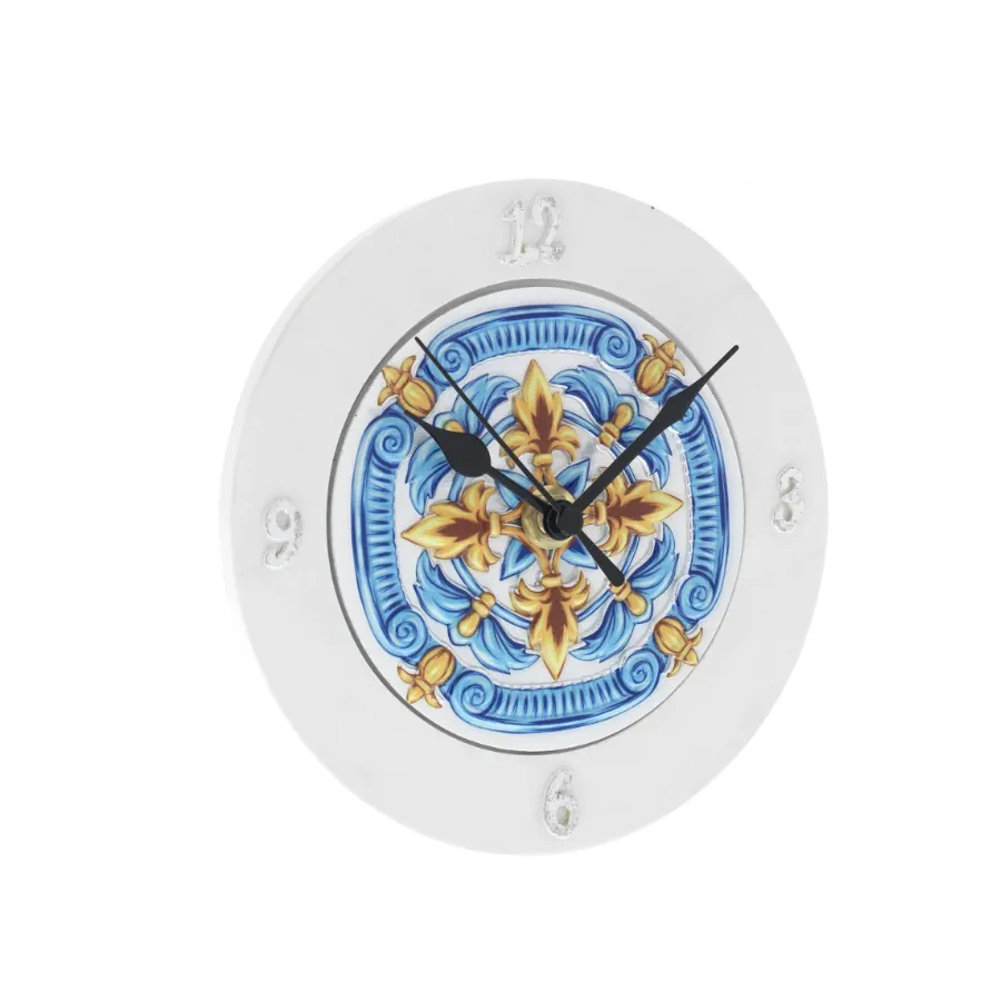 Bagutta orologio tondo d. 15 con deco maiolica 2094 02 G