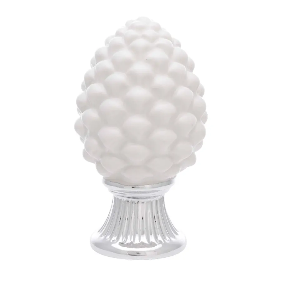 Bagutta pigna bianca con base argento 2113 01 ABI
