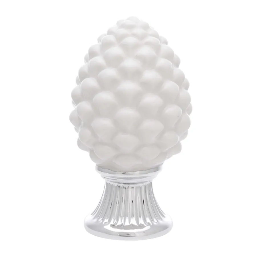 Bagutta pigna bianca con base argento 2113 02 ABI