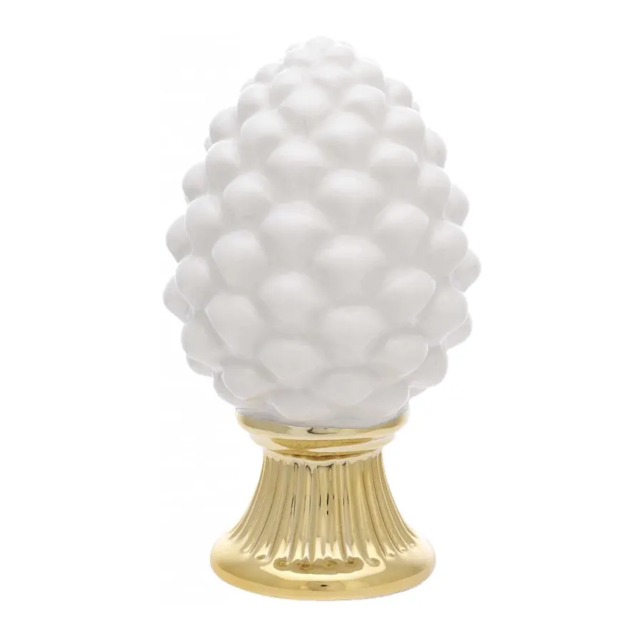 Bagutta pigna bianca con base oro 2113 02 OBI