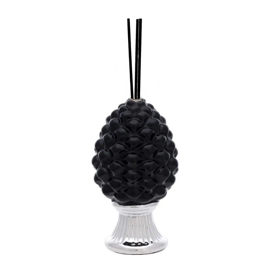 Bagutta pigna con diffusore nera con base argento 2114 02 ANE