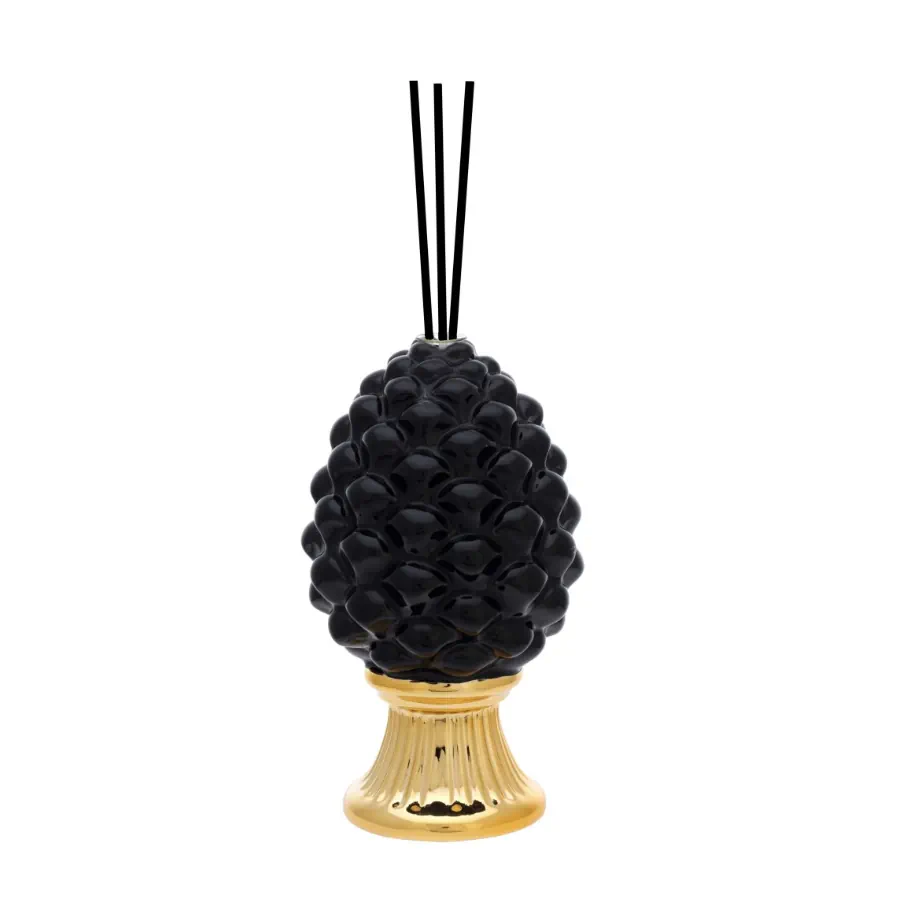 Bagutta pigna con diffusore nera con base oro 2114 02 ONE