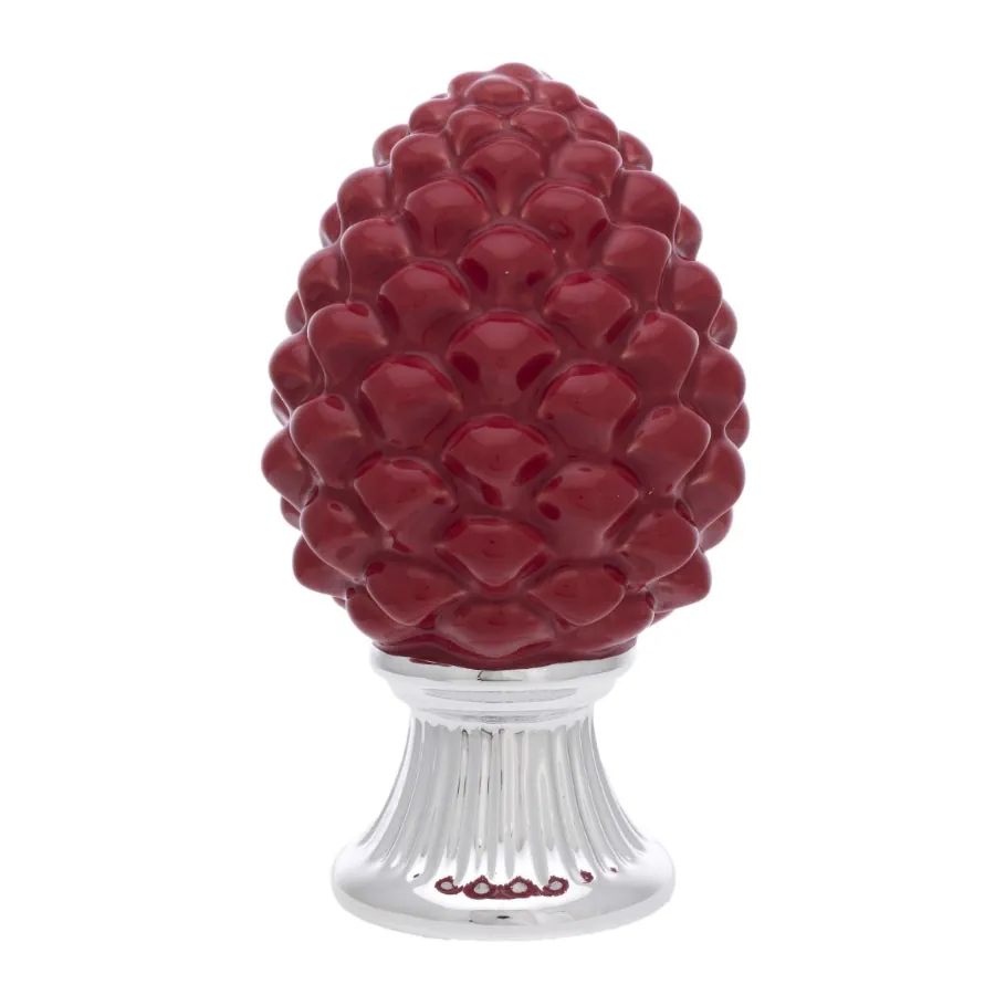 Bagutta pigna rossa con base argento 2113 02 ARO