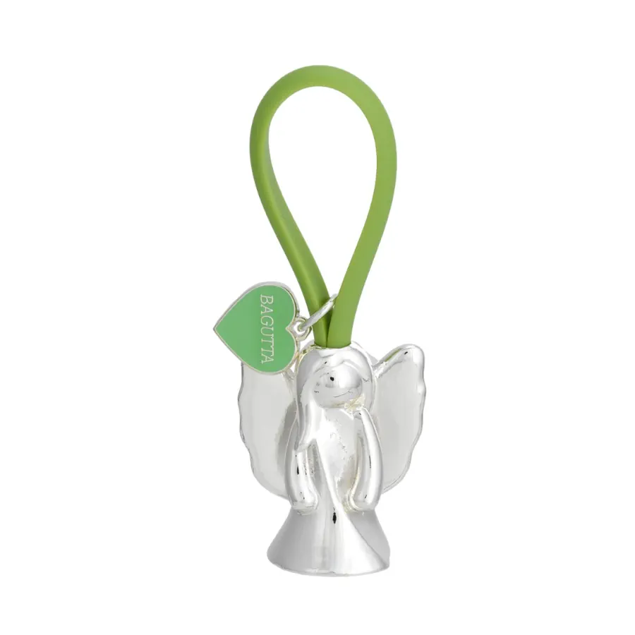 Bagutta portachiavi angelo 2 silver plated gancio in silicone verde 2208 02 VE