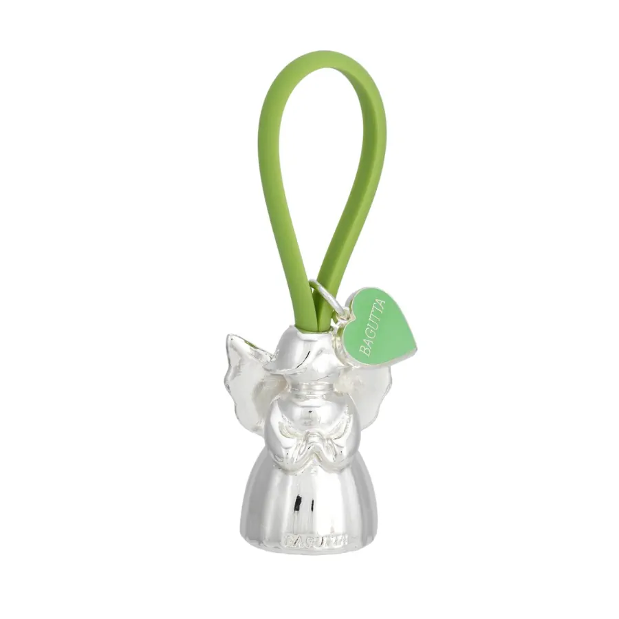 Bagutta portachiavi angelo 3 silver plated gancio in silicone verde 2208 03 VE