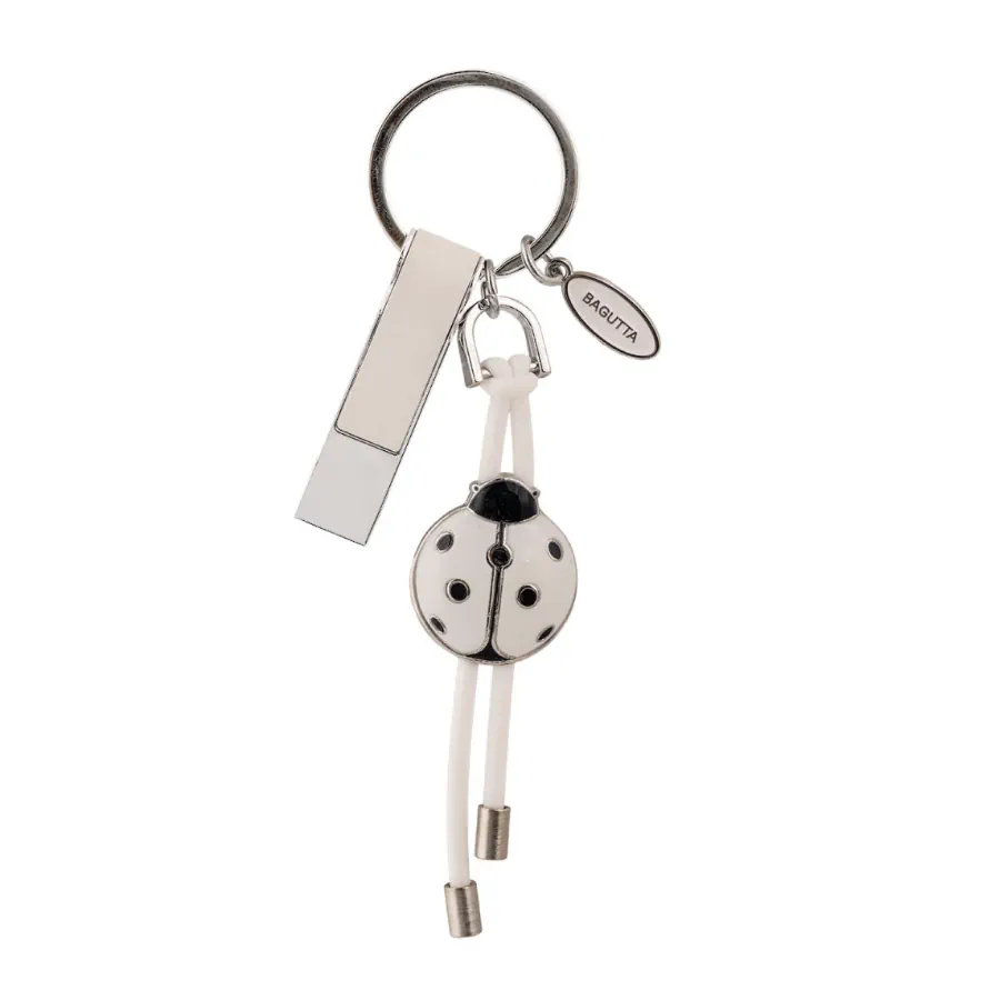 Bagutta portachiavi con memoria usb coccinella bianca 2272 BI