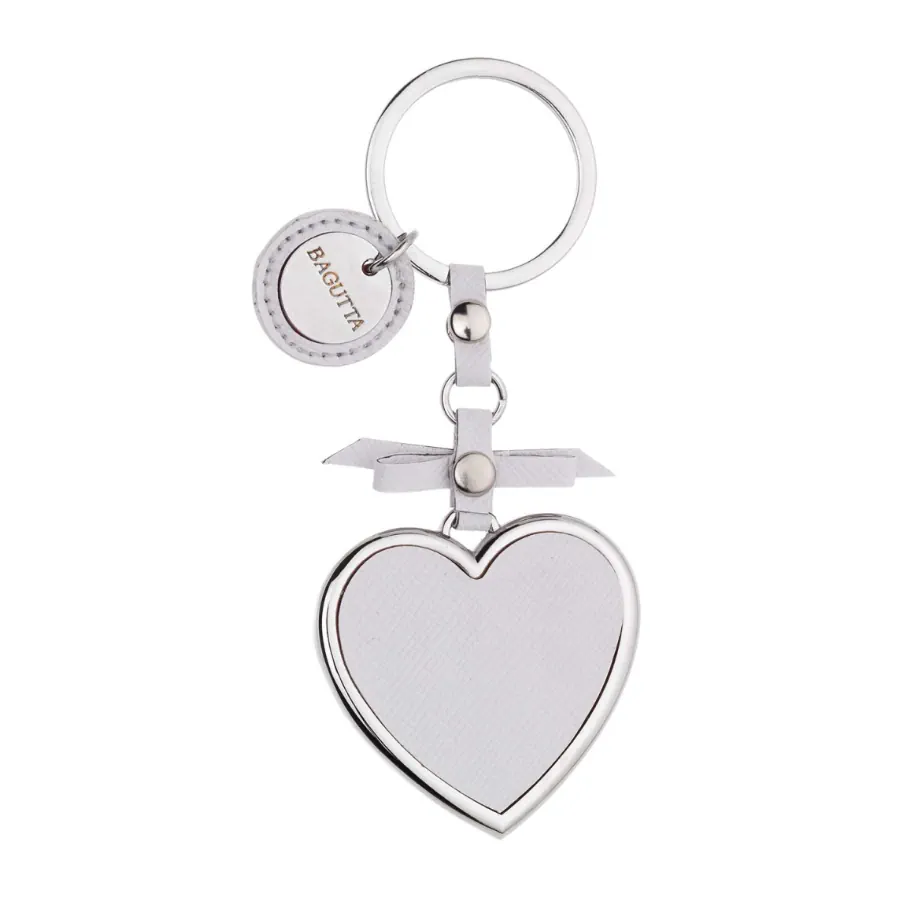 Bagutta portachiavi cuore con fiocco bianco 2231 03 BI