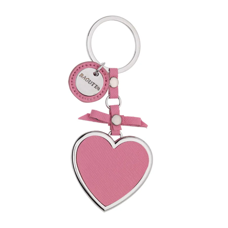 Bagutta portachiavi cuore con fiocco rosa 2231 03 RS