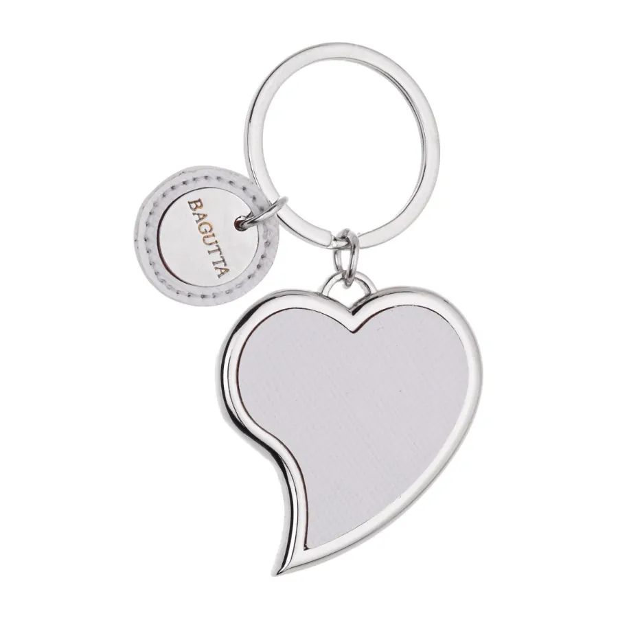 Bagutta portachiavi cuore piegato bianco 2231 02 BI