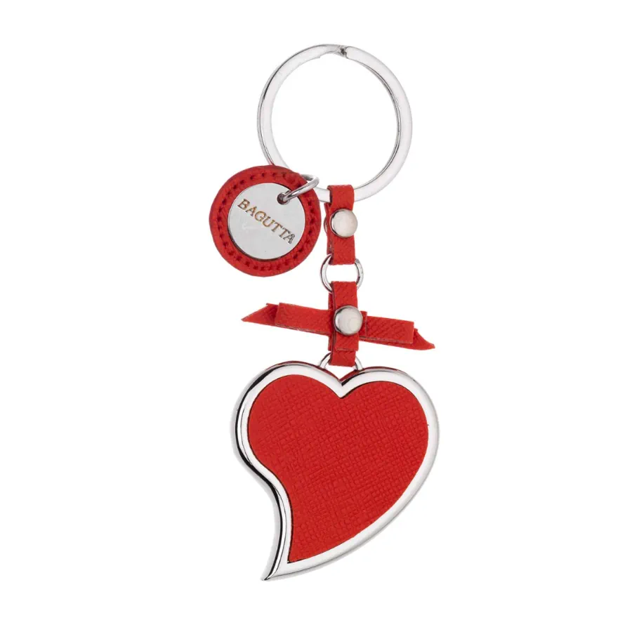 Bagutta portachiavi cuore piegato con fiocco rosso 2231 04 RO