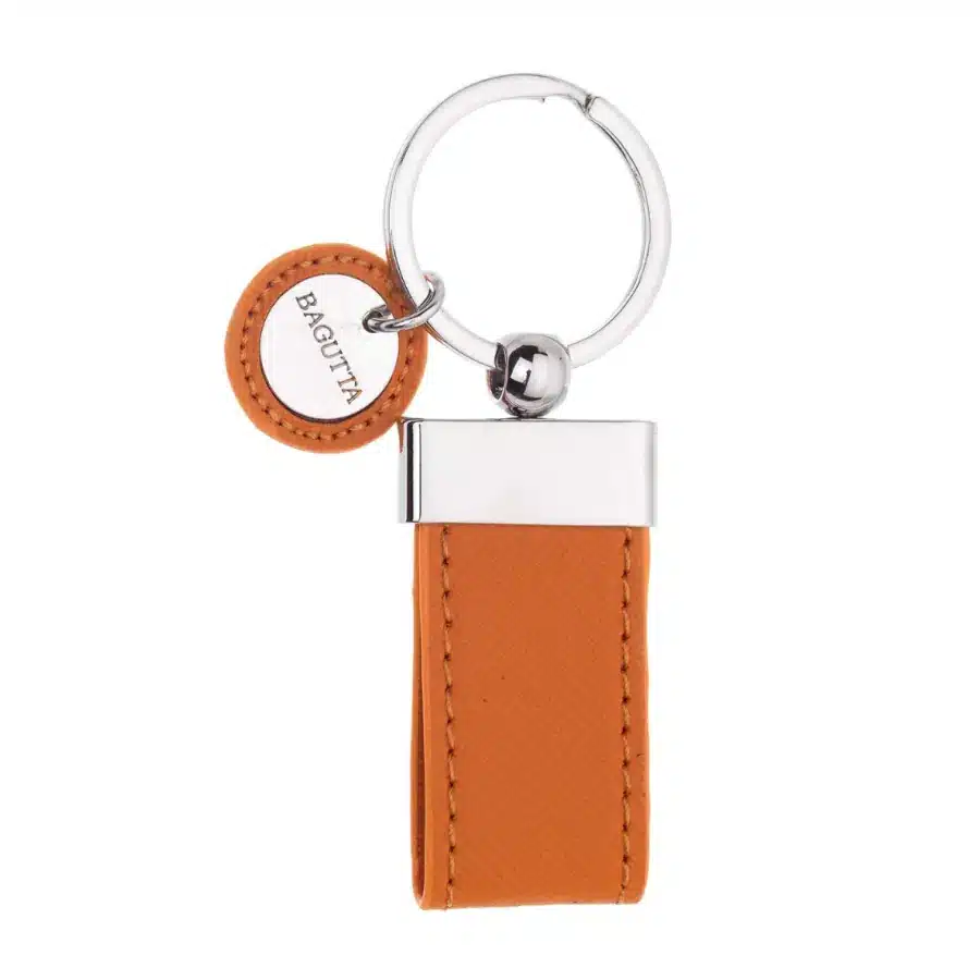 Bagutta portachiavi fettuccia con logo tondo arancio 2233 04