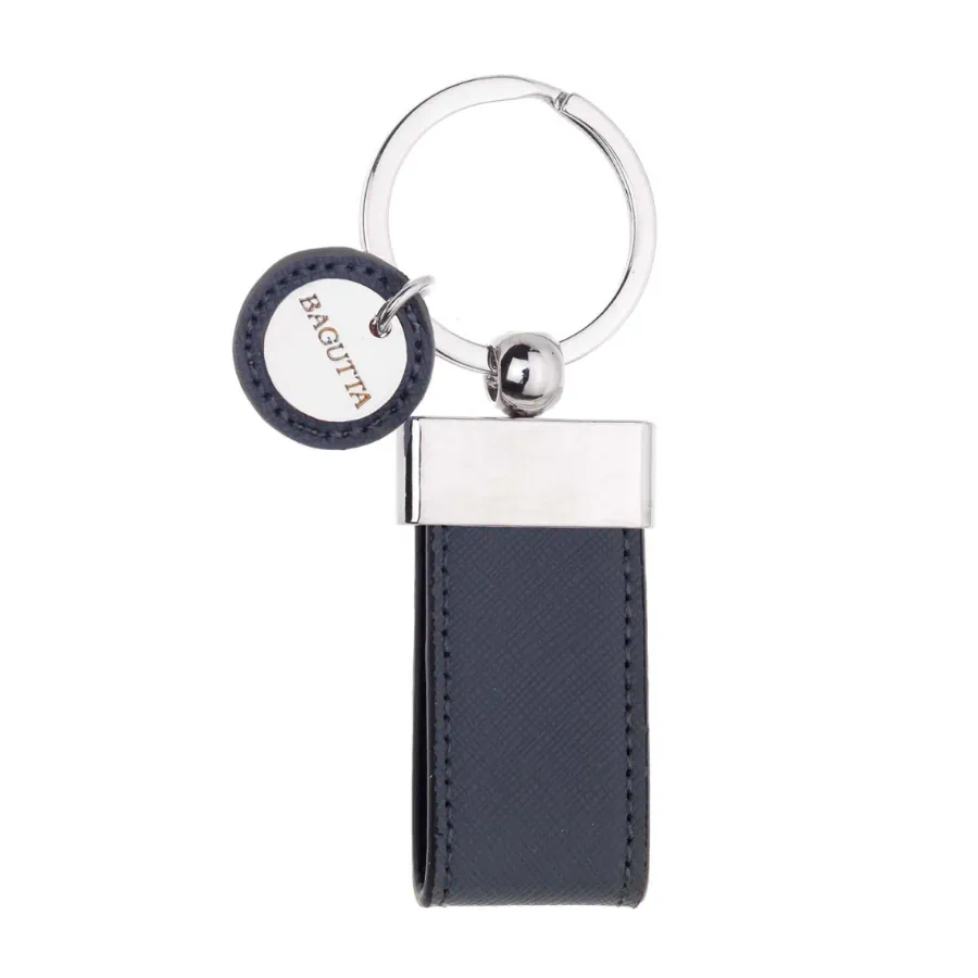 Bagutta portachiavi fettuccia con logo tondo grigio 2233 07