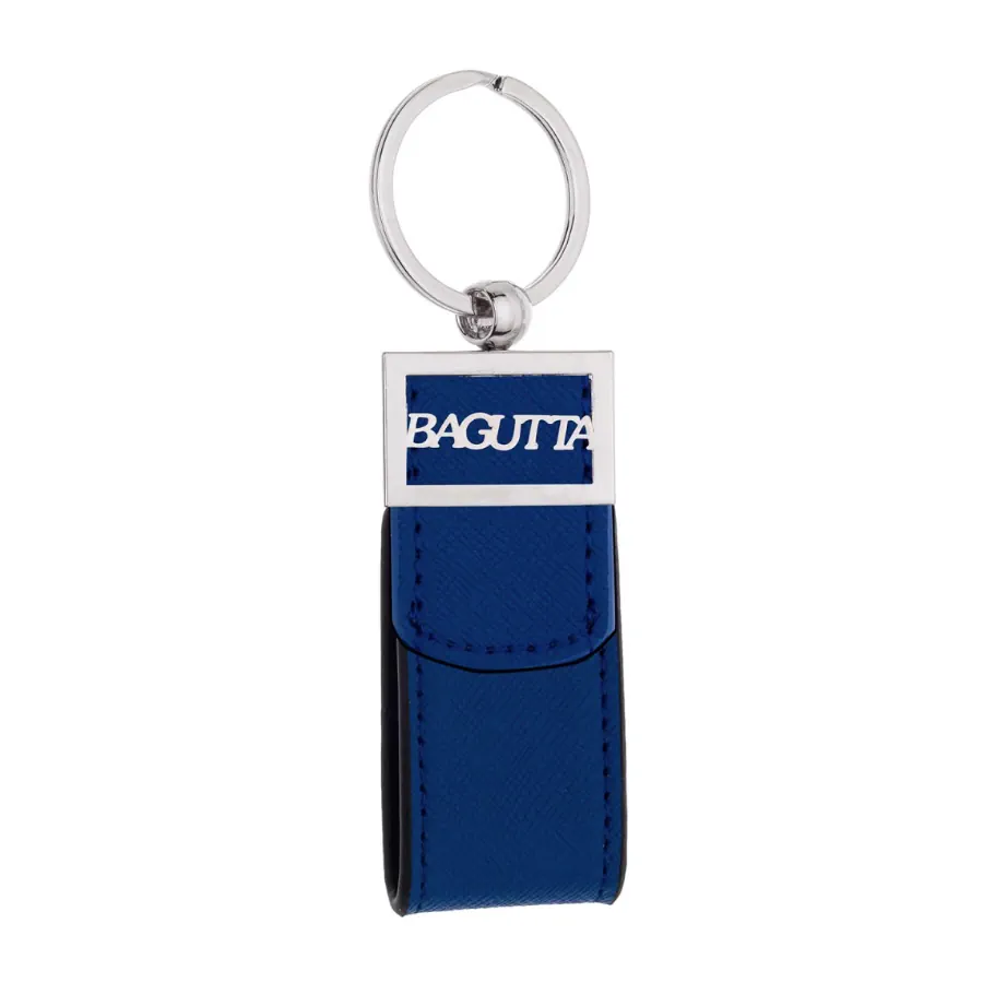 Bagutta portachiavi fettuccia con logo traforato blu 2234 03