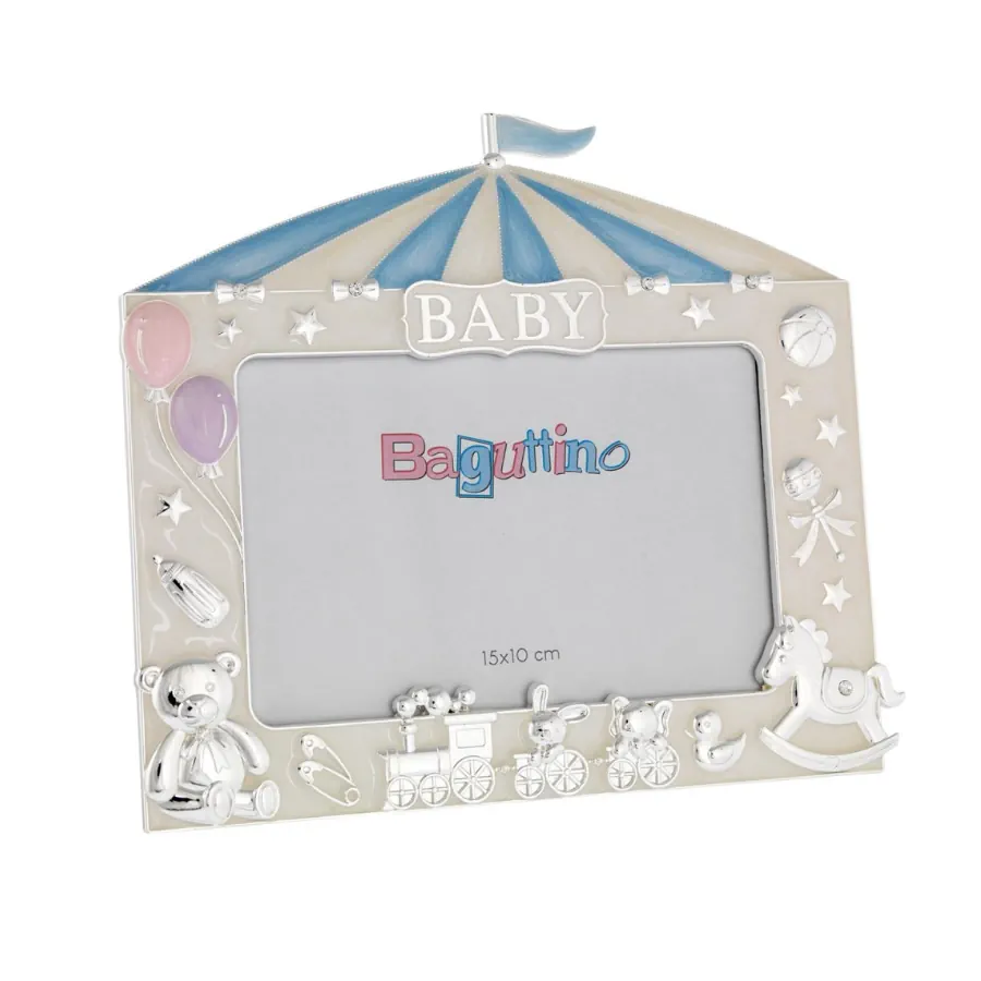 Bagutta portafoto circo 10x15 azzurro B 4225 A