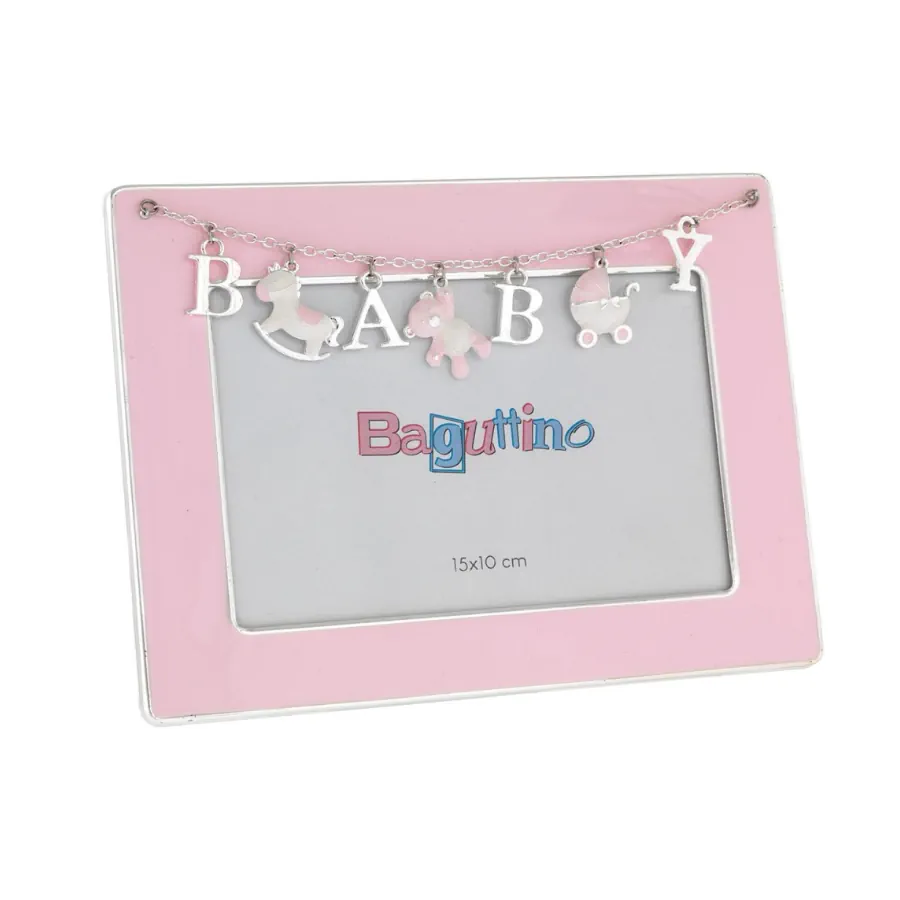 Bagutta portafoto con catenella 10x15 rosa B 4228 R