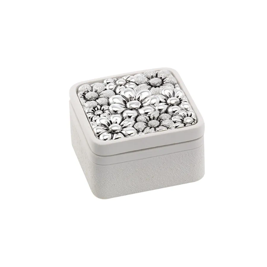 Bagutta scatolina quadrata con decoro margherite 2063 04 G