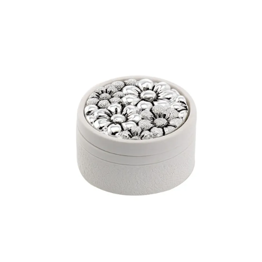 Bagutta scatolina tonda con decoro margherite 2063 02 P