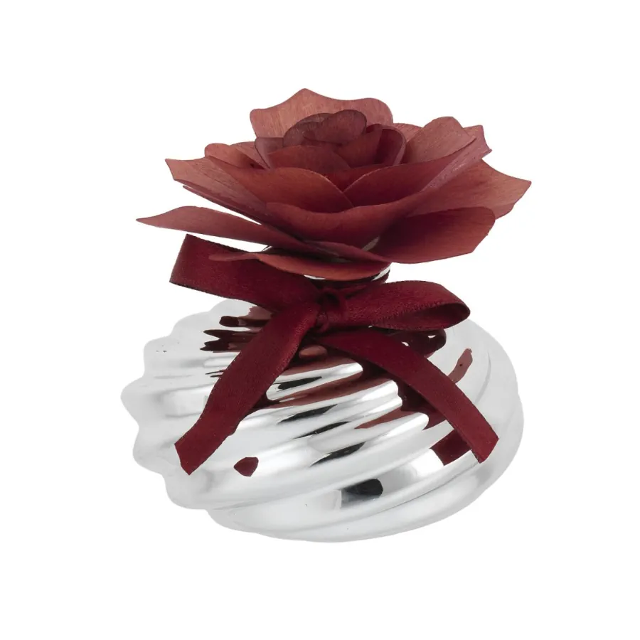 Bagutta sfera bassa con diffusore rosa in legno rosso 2216 01 RO